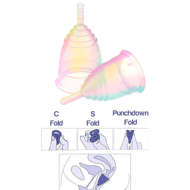 Menstrual Cup Silicone - 1PCS Delle Donne Colorato Tazza Tazza